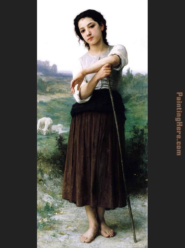 Jeune Bergere Debout painting - William Bouguereau Jeune Bergere Debout art painting